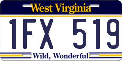 WV license plate 1FX519