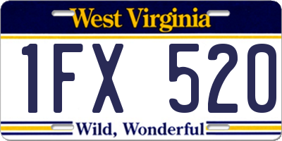 WV license plate 1FX520