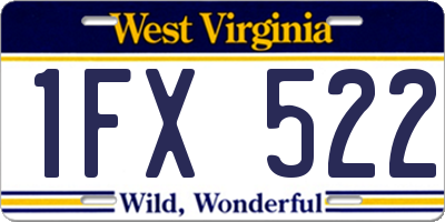 WV license plate 1FX522
