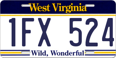 WV license plate 1FX524