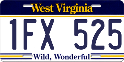 WV license plate 1FX525