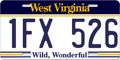 WV license plate 1FX526