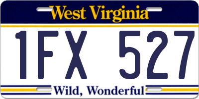 WV license plate 1FX527