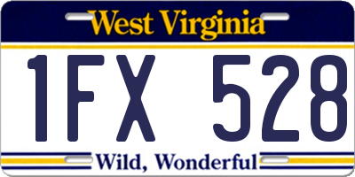 WV license plate 1FX528