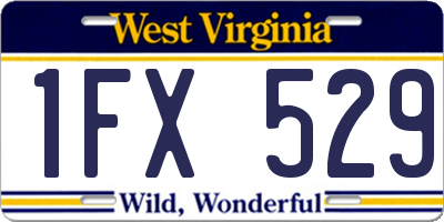 WV license plate 1FX529