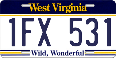 WV license plate 1FX531