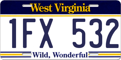 WV license plate 1FX532