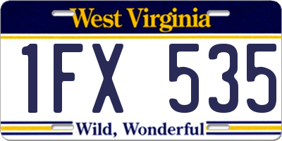 WV license plate 1FX535