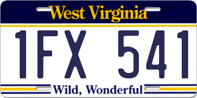 WV license plate 1FX541