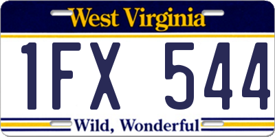WV license plate 1FX544