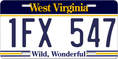 WV license plate 1FX547
