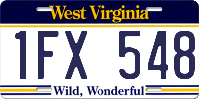 WV license plate 1FX548