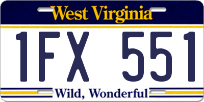 WV license plate 1FX551