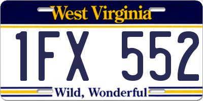 WV license plate 1FX552