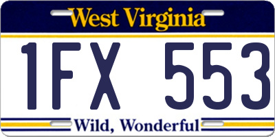WV license plate 1FX553