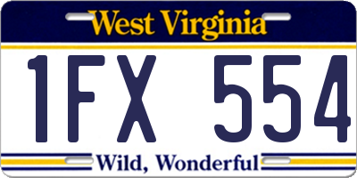 WV license plate 1FX554