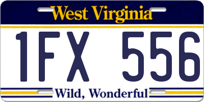 WV license plate 1FX556