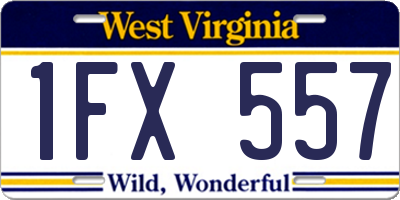 WV license plate 1FX557