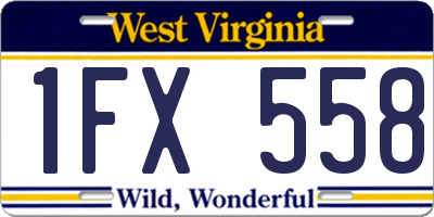WV license plate 1FX558