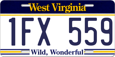 WV license plate 1FX559