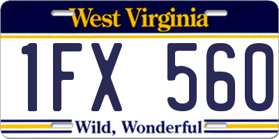 WV license plate 1FX560