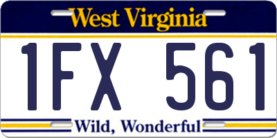 WV license plate 1FX561