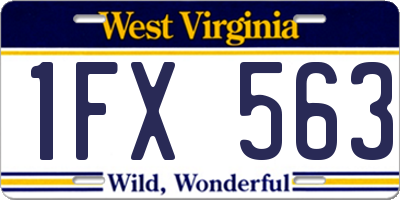 WV license plate 1FX563