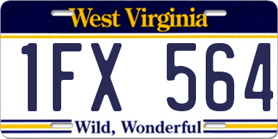 WV license plate 1FX564
