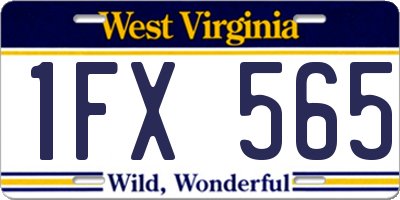 WV license plate 1FX565