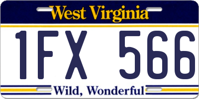 WV license plate 1FX566
