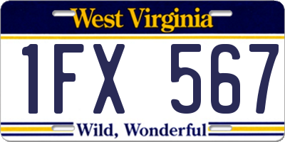 WV license plate 1FX567