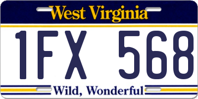 WV license plate 1FX568
