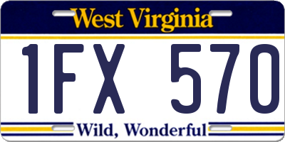 WV license plate 1FX570