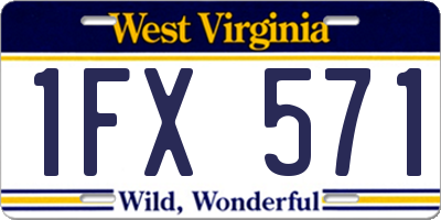 WV license plate 1FX571