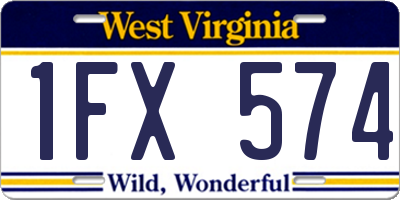 WV license plate 1FX574