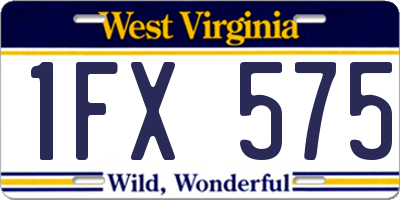 WV license plate 1FX575