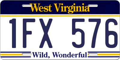WV license plate 1FX576