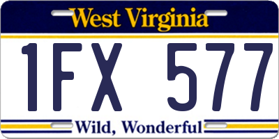 WV license plate 1FX577