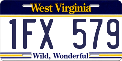 WV license plate 1FX579