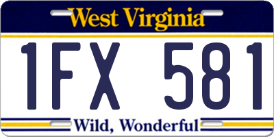 WV license plate 1FX581