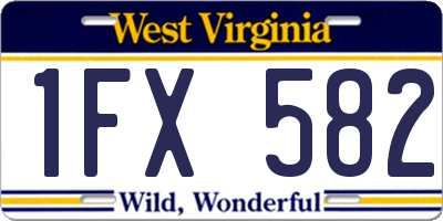 WV license plate 1FX582