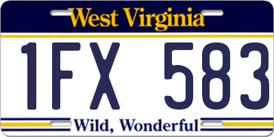 WV license plate 1FX583