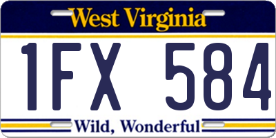 WV license plate 1FX584