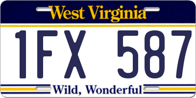 WV license plate 1FX587