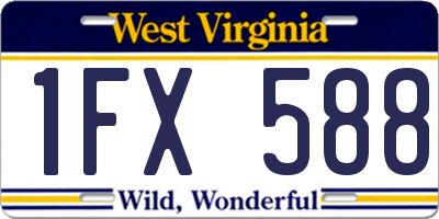 WV license plate 1FX588