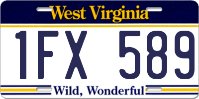 WV license plate 1FX589