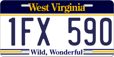 WV license plate 1FX590