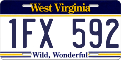 WV license plate 1FX592