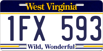 WV license plate 1FX593