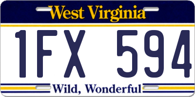 WV license plate 1FX594